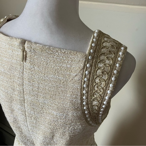 Lilly Pulitzer Dana Shift Gold Metallic Resort Boucle Dress size 8 - Picture 7 of 12